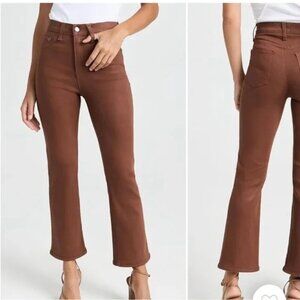 Pistola Lennon High Rise Cropped Bootcut Jeans in Cognac Brown size 27